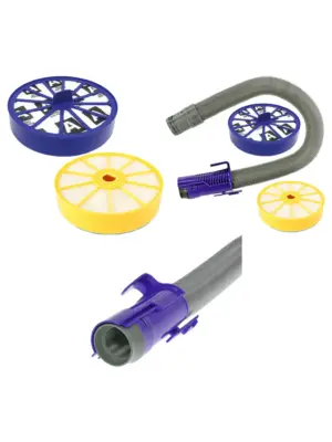 Purple Stretch Hose and Dual Pre and Post Filter Kit for Dyson DC07