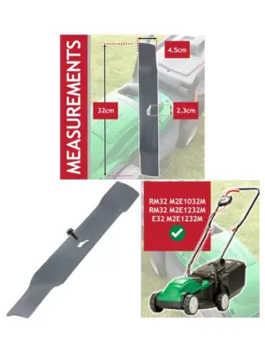 Qualcast 32cm Metal Lawn Mower Blade for RM32 + Replacement Screw