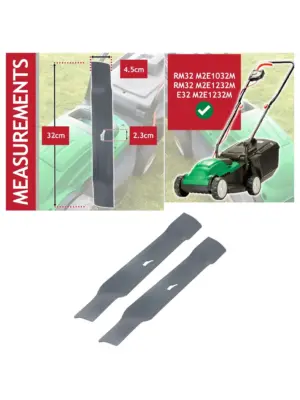 Qualcast RM32 32cm Metal Lawn Mower Blade – Pack of 2 Replacement