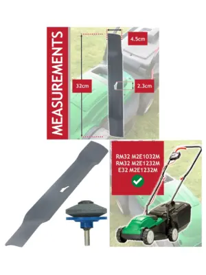Qualcast RM32 32cm Metal Lawn Mower Blade with Drill Sharpener