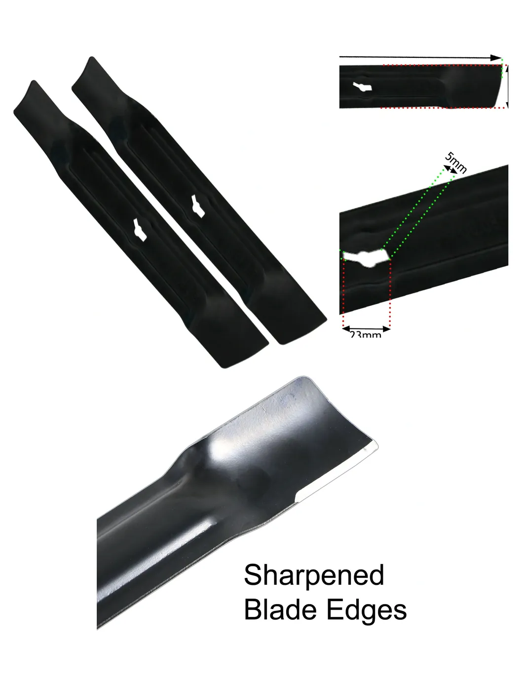 Qualcast RM34 34cm Metal Lawn Mower Blade – 2 Pack