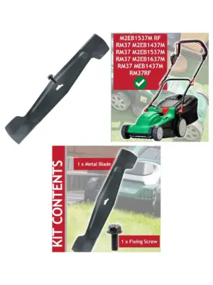 Qualcast RM37 37cm Metal Lawn Mower Blade with Fixing Screw
