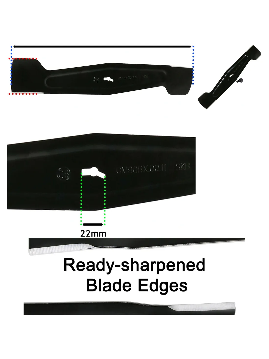 Qualcast RM40 40cm Replacement Lawn Mower Blade (MEB1840M) with Bolt