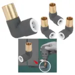Radiator Valve Reducing Elbow 15mm to 10mm Pushfit Anthracite Pack of 3