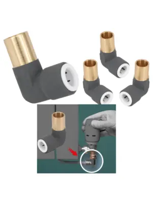 Radiator Valve Reducing Elbow 15mm to 10mm Pushfit Anthracite Pack of 3
