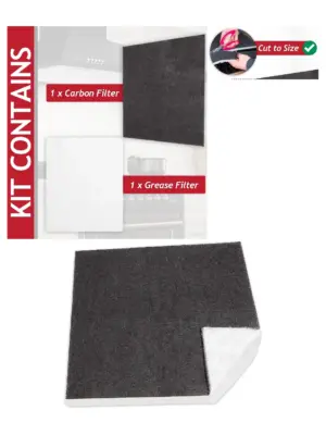 Rangemaster Carbon Foam Grease Filter Kit – Cut‑to‑Size 57×47 cm