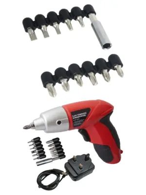 Rechargeable 3.6V Cordless Mini Screwdriver Set with Bits & Charger
