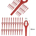 Red Plastic Blades for ALDI Ferrex Cordless Trimmer 20V/40V 30pcs