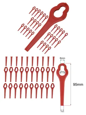 Red Plastic Blades for ALDI Ferrex Cordless Trimmer 20V/40V 30pcs