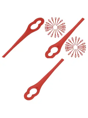 Red Plastic Replacement Blades for EINHELL 18Li Strimmer – Pack of 40