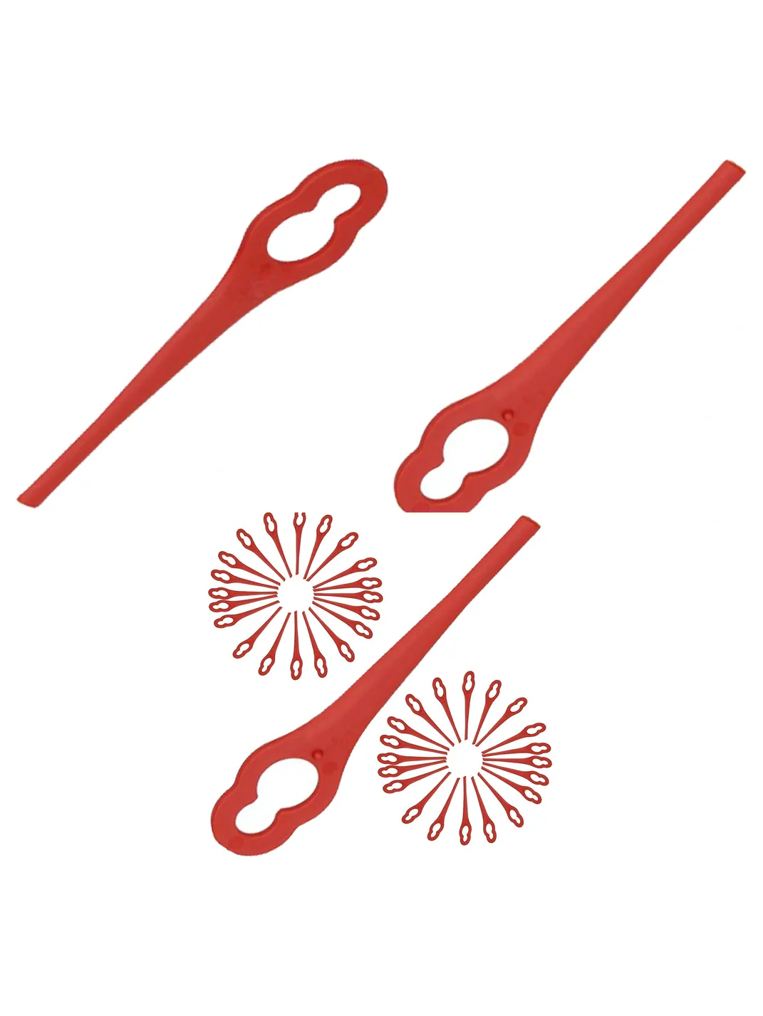 Red Plastic Strimmer Blades for OZITO GTR-250 LGT-018 LGT-118 - 40pcs