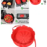 Red Silicone Air Fryer Liner with Handle – Fits Morphy Richards