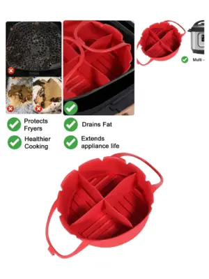 Red Silicone Non-Stick Air Fryer Liner for Logik Salter Klarstein