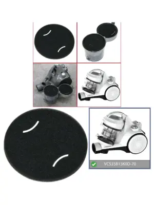 Replacement Foam Filter for Bush VCS35B15K0D-70 Cylinder Vacuum