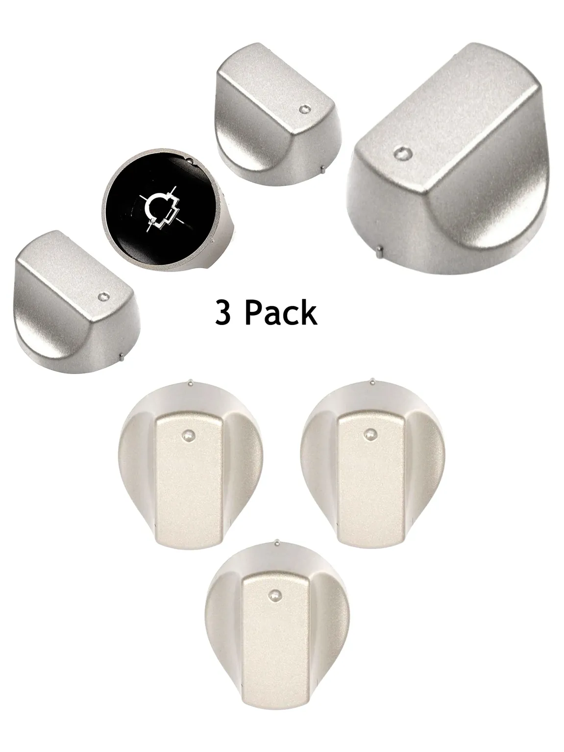 Replacement Silver Hotpoint Oven Control Knob Switch – 3 Pack