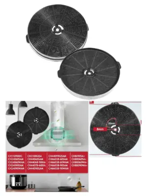 Respekta 170mm Charcoal Cooker Hood Filter – TMFILT4, 2 Pack