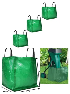 Reusable Garden Shredder Waste Bags 120L 45x45x60 cm Pack of 3