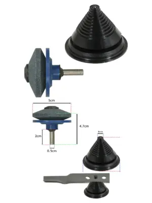 Rotary Mower Blade Balancer Cone with Sharpener for Lawn & Brushcutter