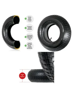 Rubber Wheelbarrow Inner Tube 4.0-8" / 4.8-8" Replacement Tire