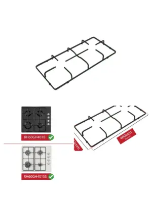 Russell Hobbs Pan Support Stand for Gas Hob – 460×215 mm Burner Grid