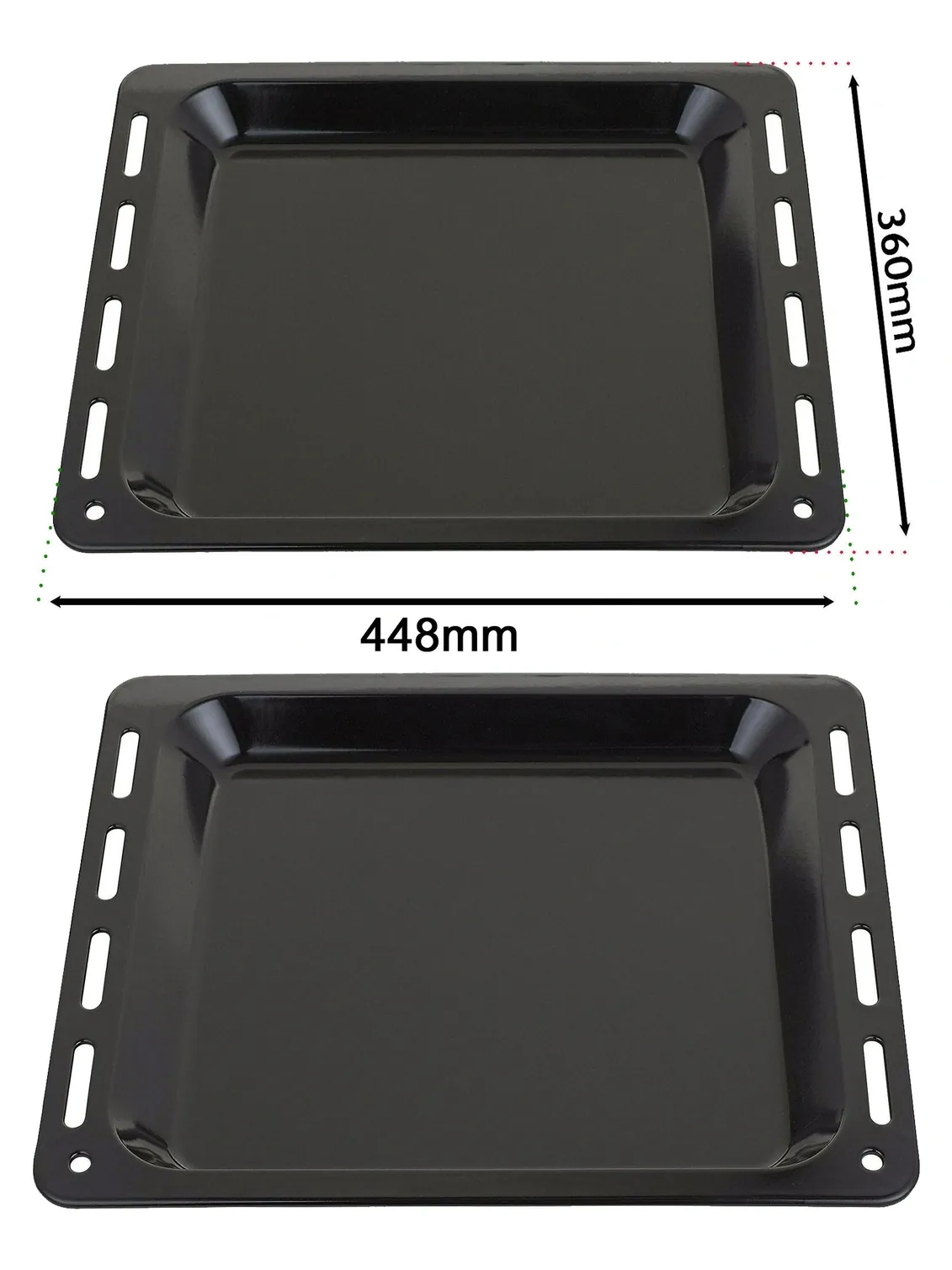 Schreiber Enamel Baking Tray – 448 mm x 360 mm, 25 mm Deep