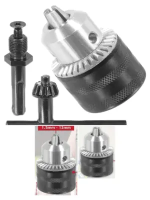 SDS-Plus Keyed Chuck Kit with 1.5-13mm Bits & 1/2x20 UNF Shaft