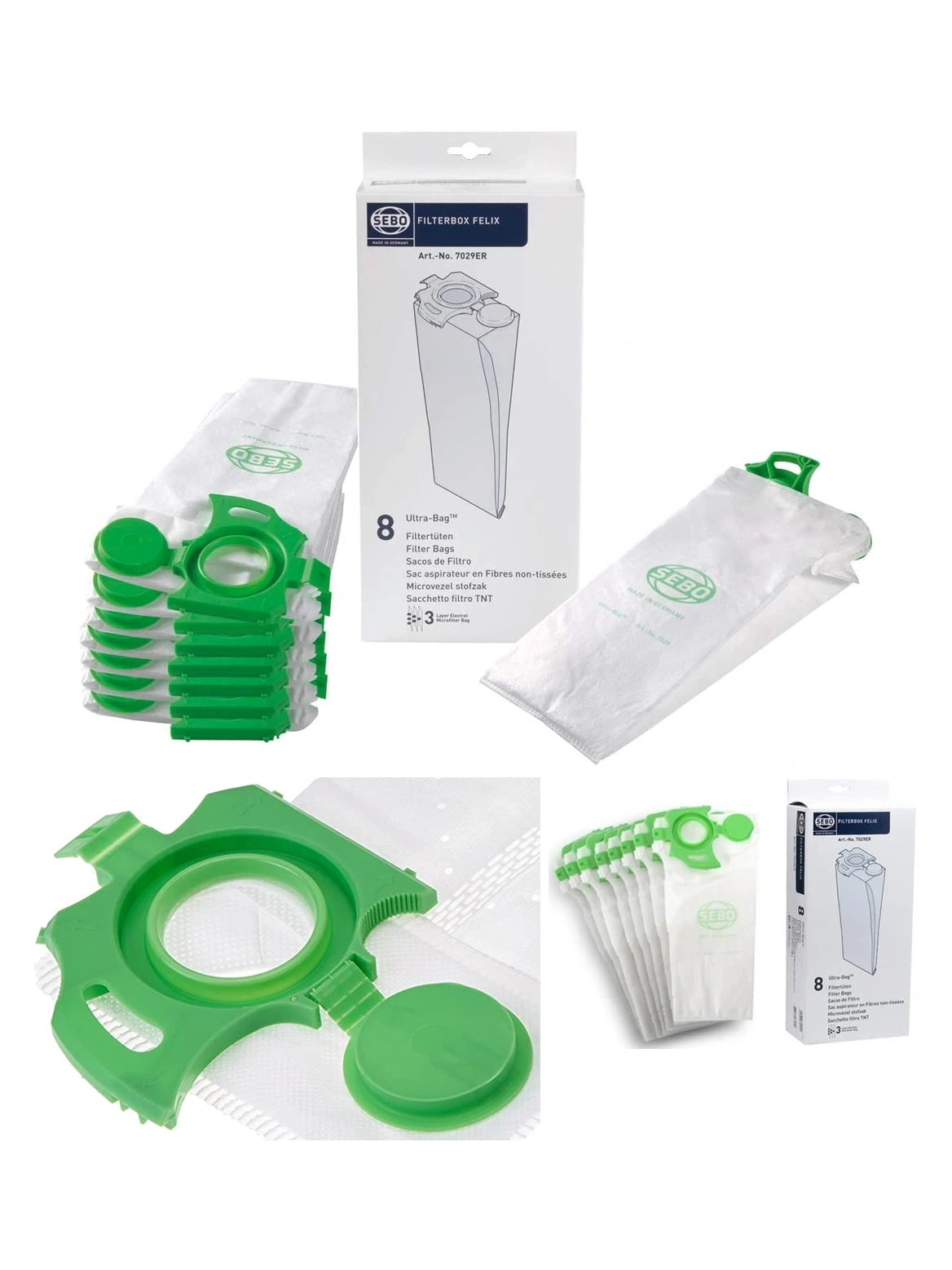 SEBO Felix UltraBag Dust Bags for 7029ER Vacuum 8-Pack