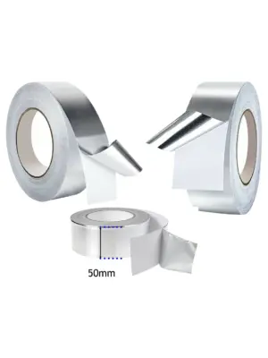 Self-Adhesive Aluminum Foil Tape – Heat-Resistant, 50mm x 45m
