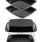Set of 2 Deep Enamel Nonstick Roasting Pans Oven & Cooker Safe