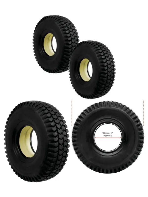 Set of 2 Puncture‑Free Solid Mobility Scooter Tires 3.00×4