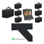 Set of 4 Black 100L Large Canvas Toy & Teddy Bear Organizer Bins