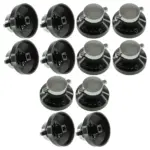 Set of 4 Black & Silver Knobs for New World Gas Oven 600SIDLM