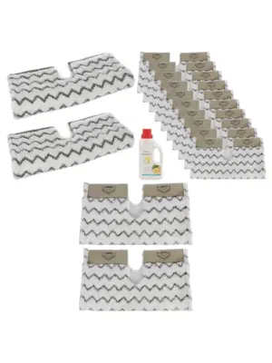 Shark Click-N-Flip Steam Mop Pads 10 Pack + 500ml Cleaner Solution