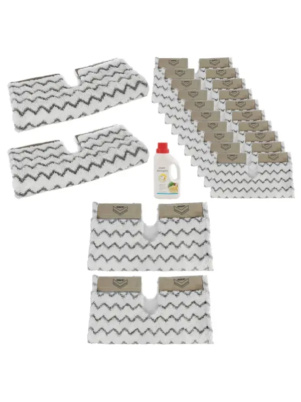 Shark Click-N-Flip Steam Mop Pads 10 Pack + 500ml Cleaner Solution