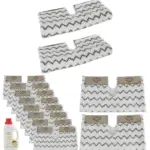 Shark Click‑N‑Flip Steam Mop Pads – 8 Pack + 500ml Cleaning Solution