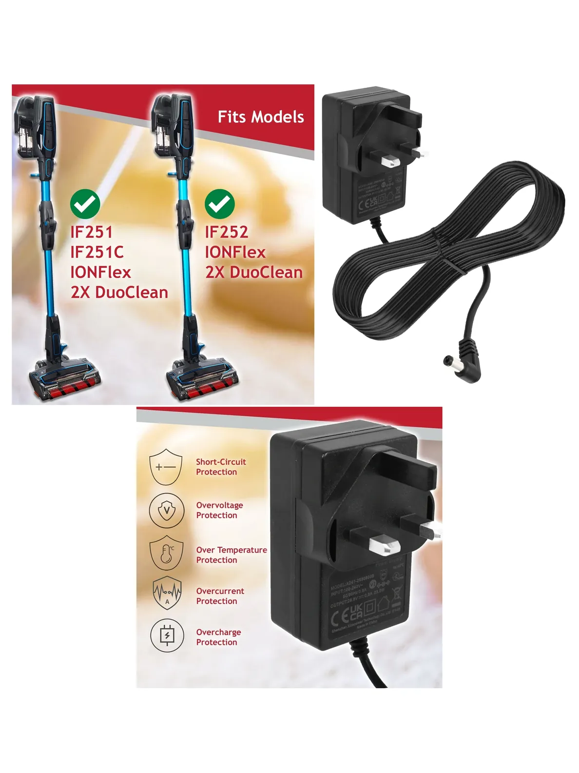 Shark DuoClean 28.8V Battery Charger for IF251, IF251C & IF252 Vacuums