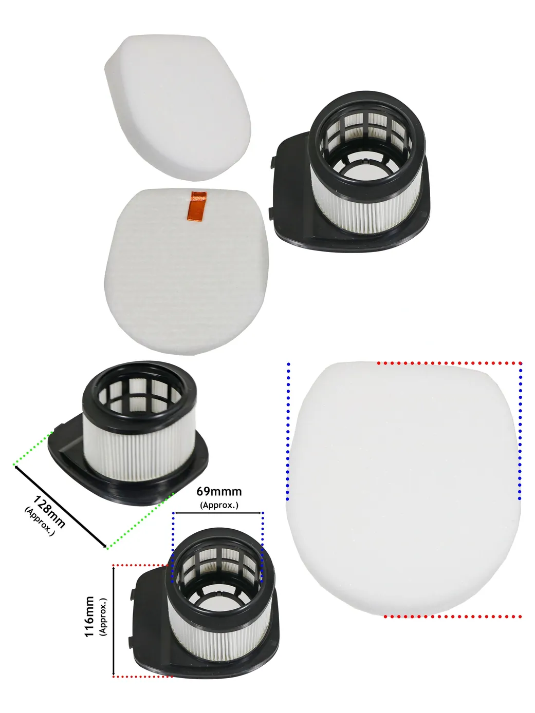 Shark HEPA Foam Filter – Anti Hair Wrap for IZ202/IZ252/IZ103