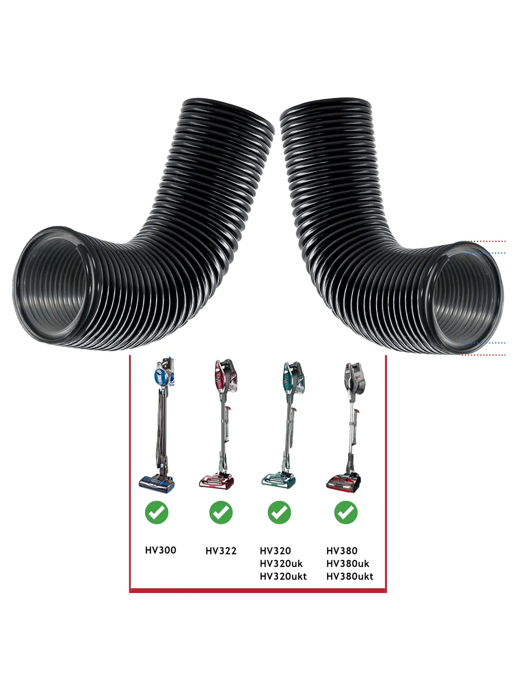 Shark Rocket TruePet Slim Hose for HV300/HV322/HV320 Lower Duct