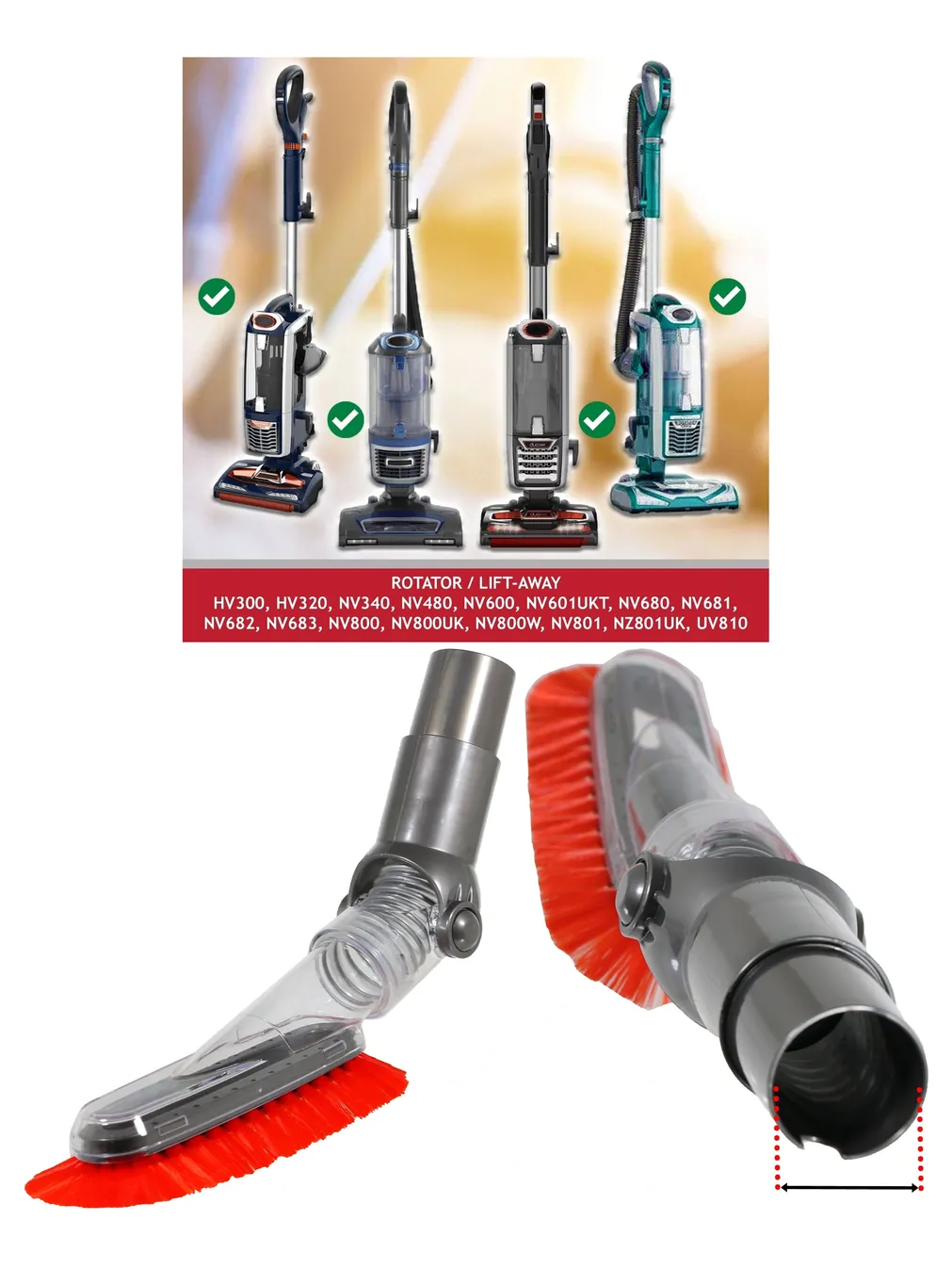 Shark Rotator Lift-Away Flexible Dusting Brush - Soft Vacuum Tool