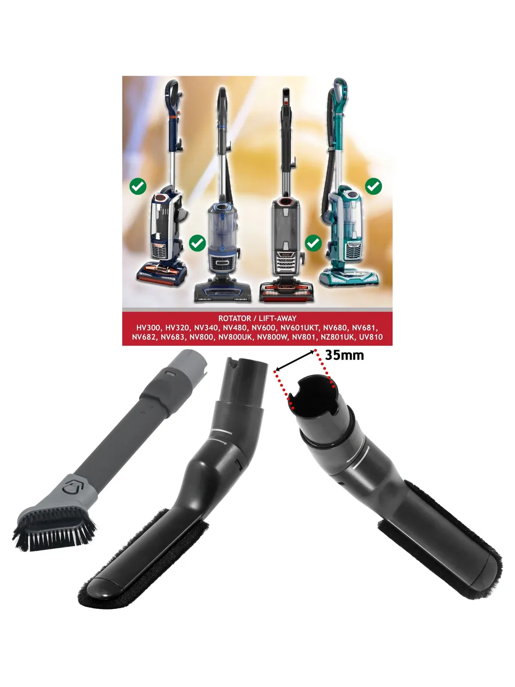 Shark Rotator Lift‑Away Vacuum Brush Kit – Crevice & Blind Dust Tools