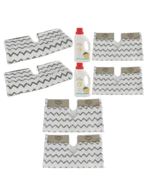 Shark Steam Mop Cover Pads 2 pcs Klik‑n‑Flip & 2×500ml Detergent