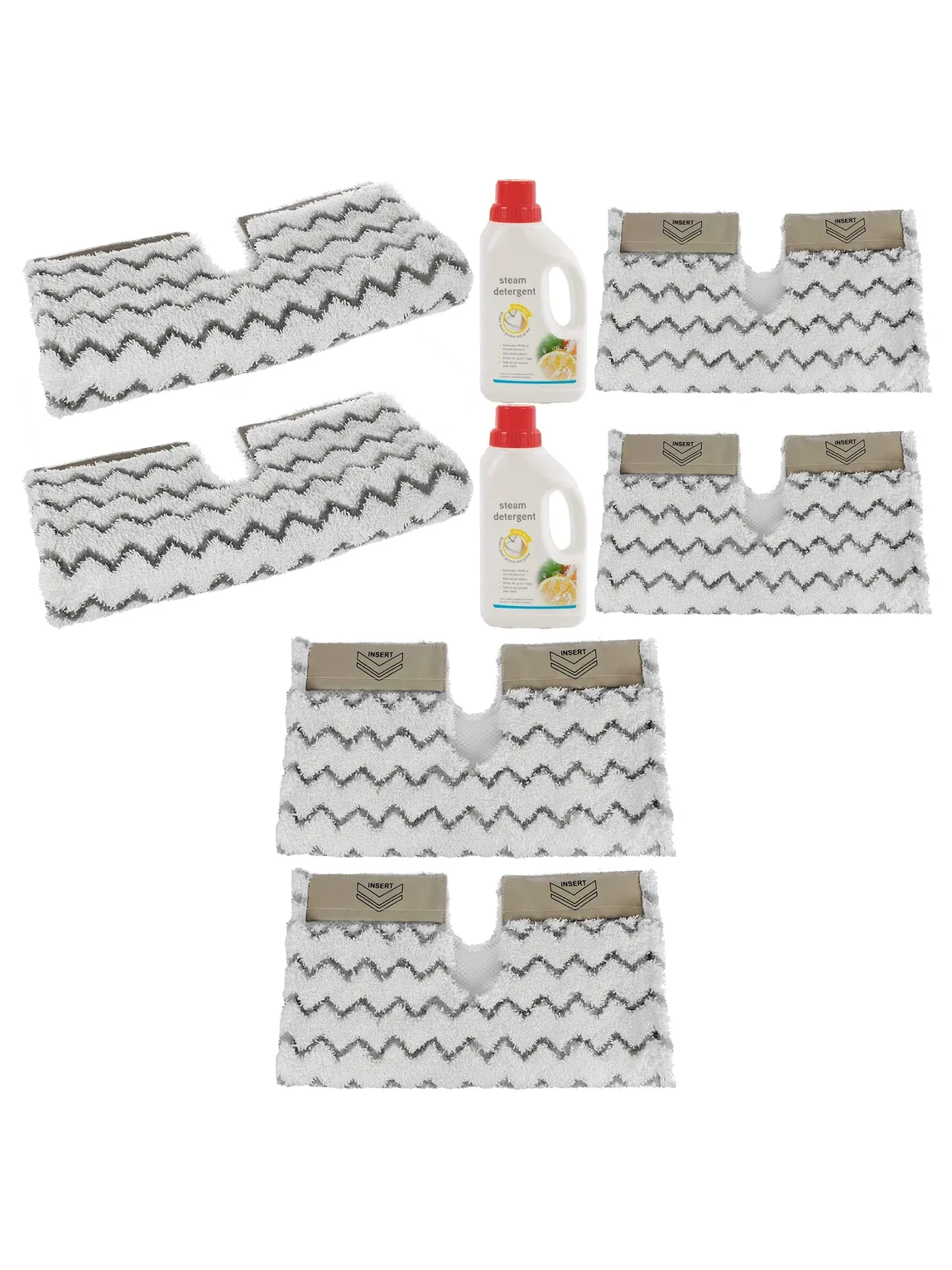 Shark Steam Mop Cover Pads 2 pcs Klik‑n‑Flip & 2×500ml Detergent