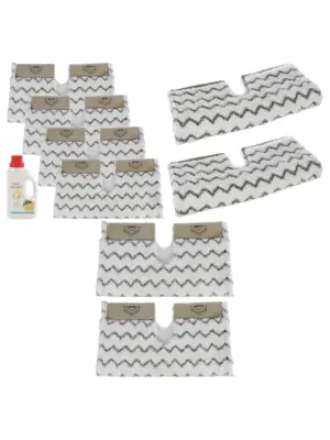 Shark Steam Mop Cover Pads Klik-n-Flip Lift-Away Pro 4-Pack + 500ml Cleaner