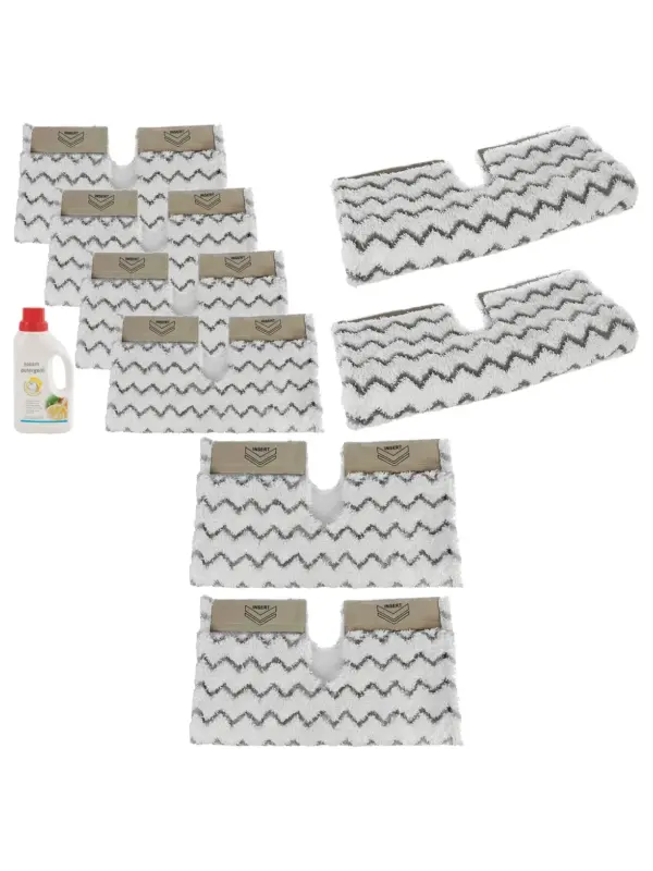 Shark Steam Mop Cover Pads Klik-n-Flip Lift-Away Pro 4-Pack + 500ml Cleaner