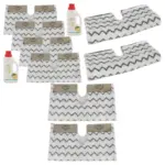 Shark Steam Mop Klik n Flip Cover Pads (4-Pack) + 2×500ml Cleaner