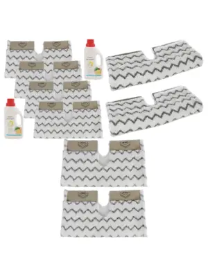 Shark Steam Mop Klik n Flip Cover Pads (4-Pack) + 2×500ml Cleaner