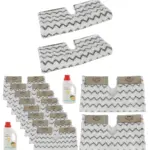 Shark Steam Mop Pads 8-Pack with Klik‑n‑Flip + 2×500 ml Detergent