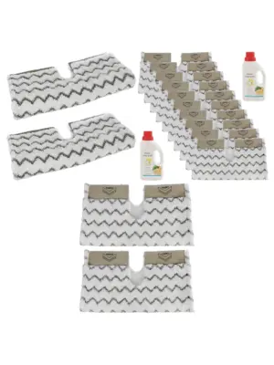 Shark Steam Mop Pads Klik n Flip Pro Genius 10pcs + 2x500ml Cleaner