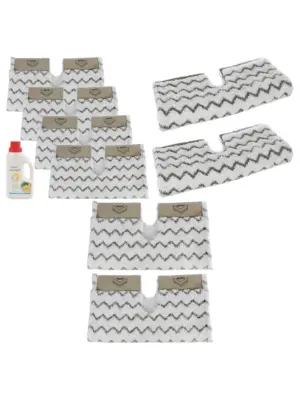 Shark Steam Mop Pads (S6001/S6003 Klik‑n‑Flip) 4‑Pack + 500 ml Cleaner