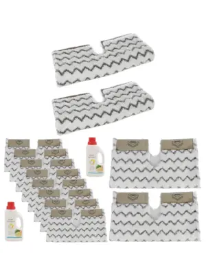 Shark Steam Mop Pads S6001/S6003 Klik‑n‑Flip 8‑Pack + 2x500ml Cleaner